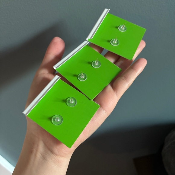 Kate Spade Silver Earrings with Pink, Green, and Blue Stones - Picture 3 of 3